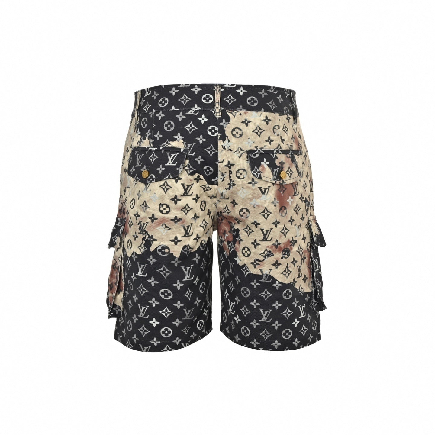 Bleached Monogram Denim Cargo Shorts