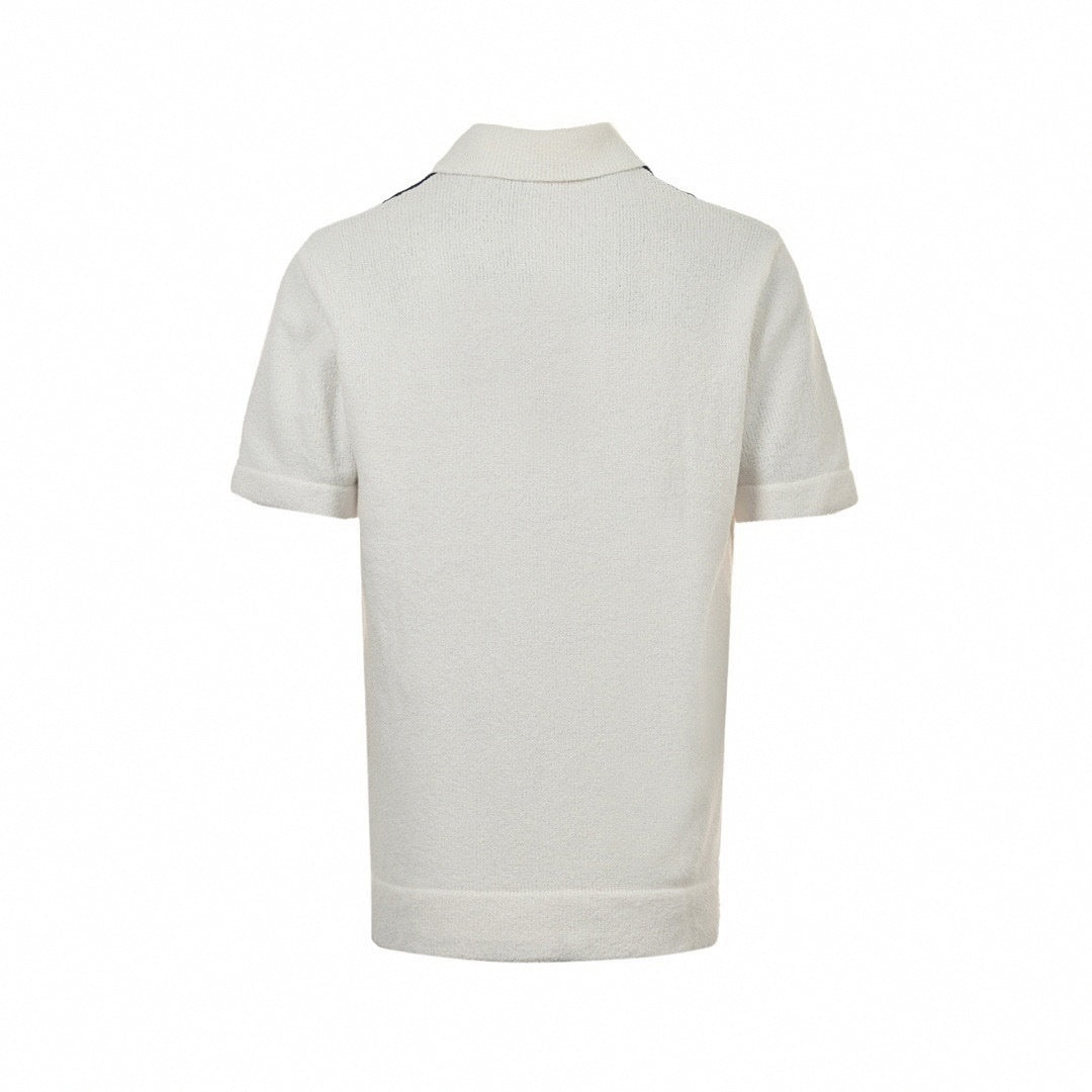 Terry Cloth Vertical Stripe Polo
