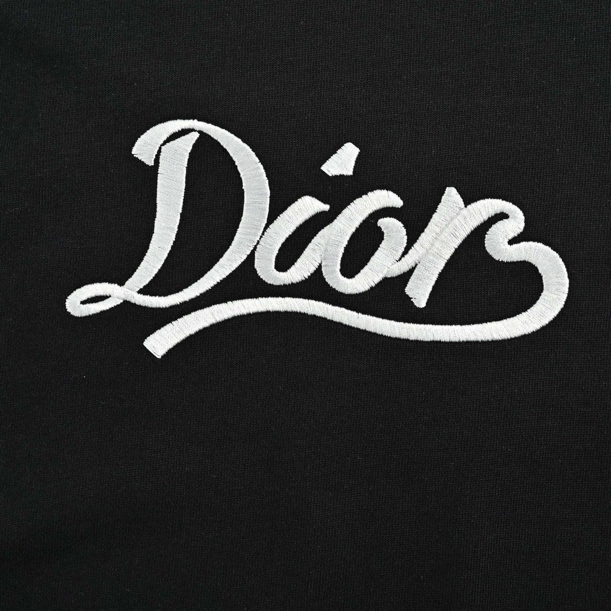 Embroidered Script Logo T-Shirt | Black