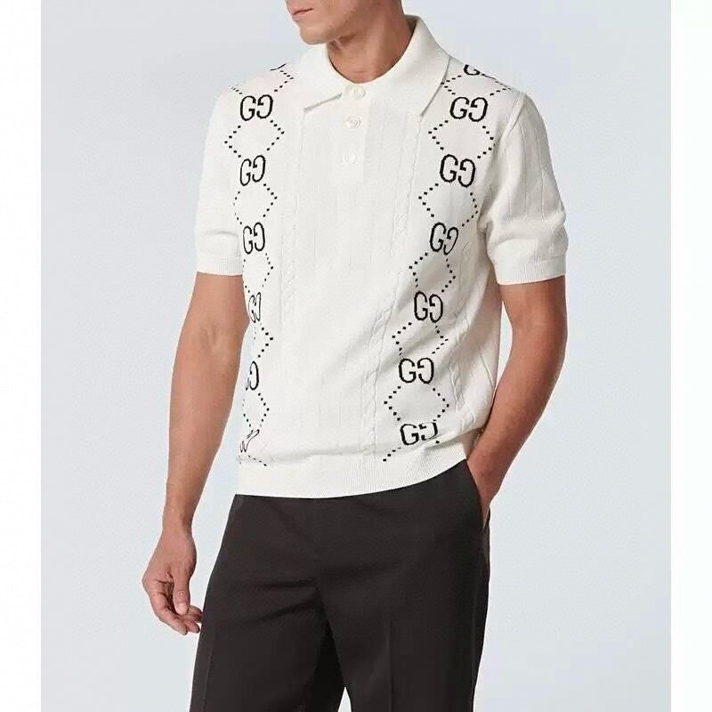 GG Diamond Chain Knit Polo