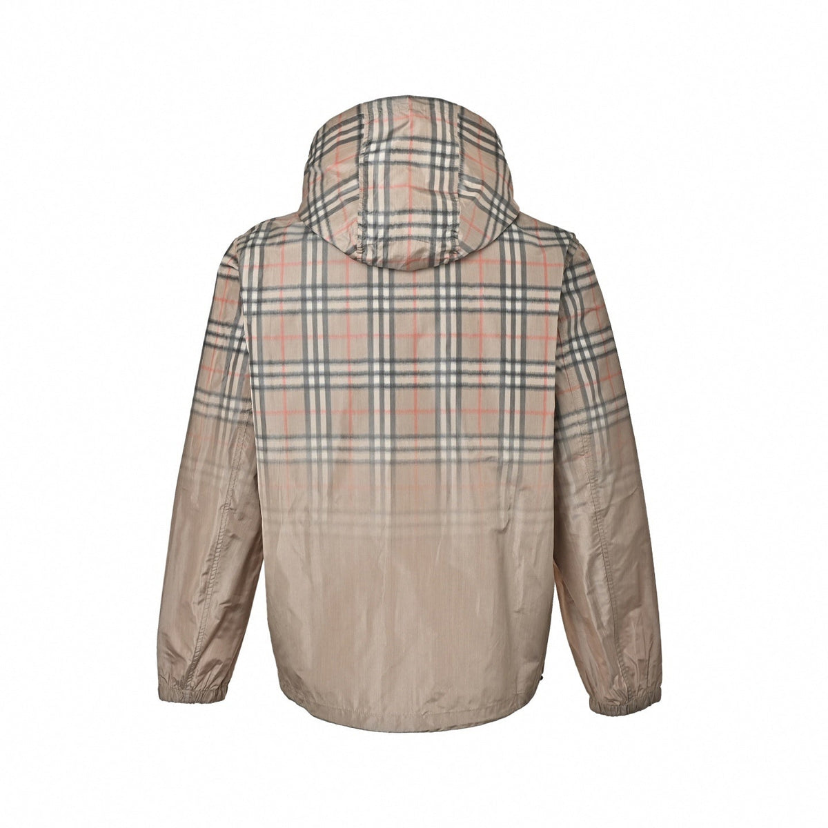 Gradient Check Windbreaker Jacket - Beige