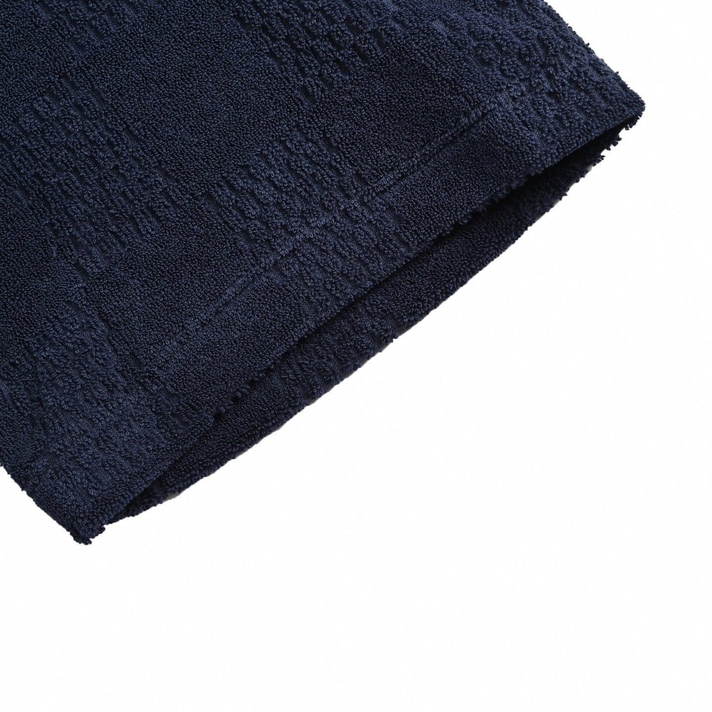 Damier Terry Cloth Button-Down Shirt | Navy Blue