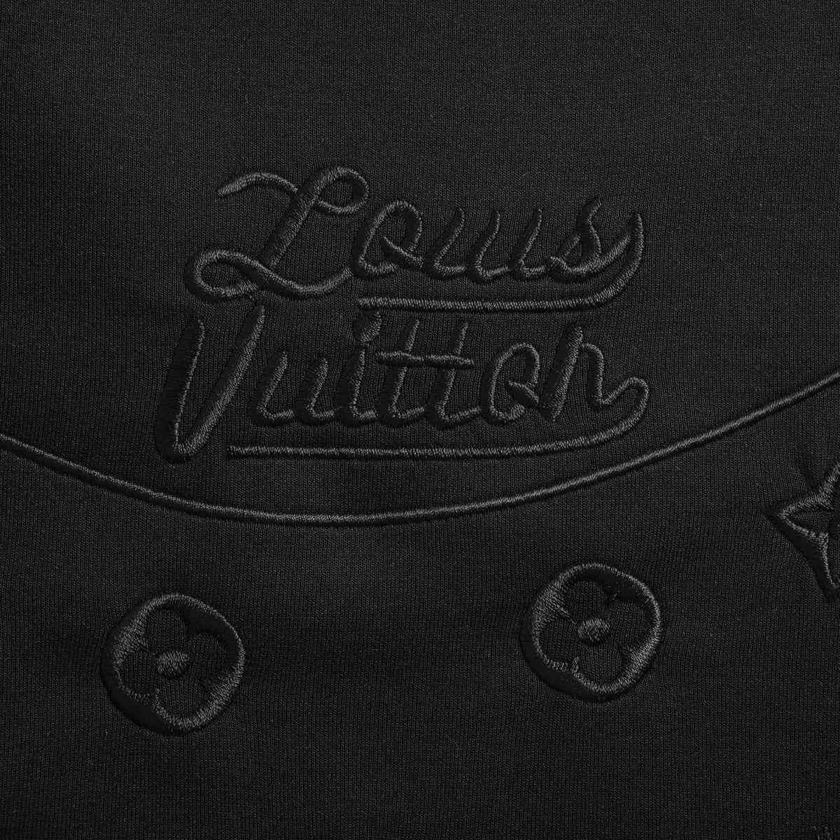 Tonal Embroidered Monogram Shorts | Black