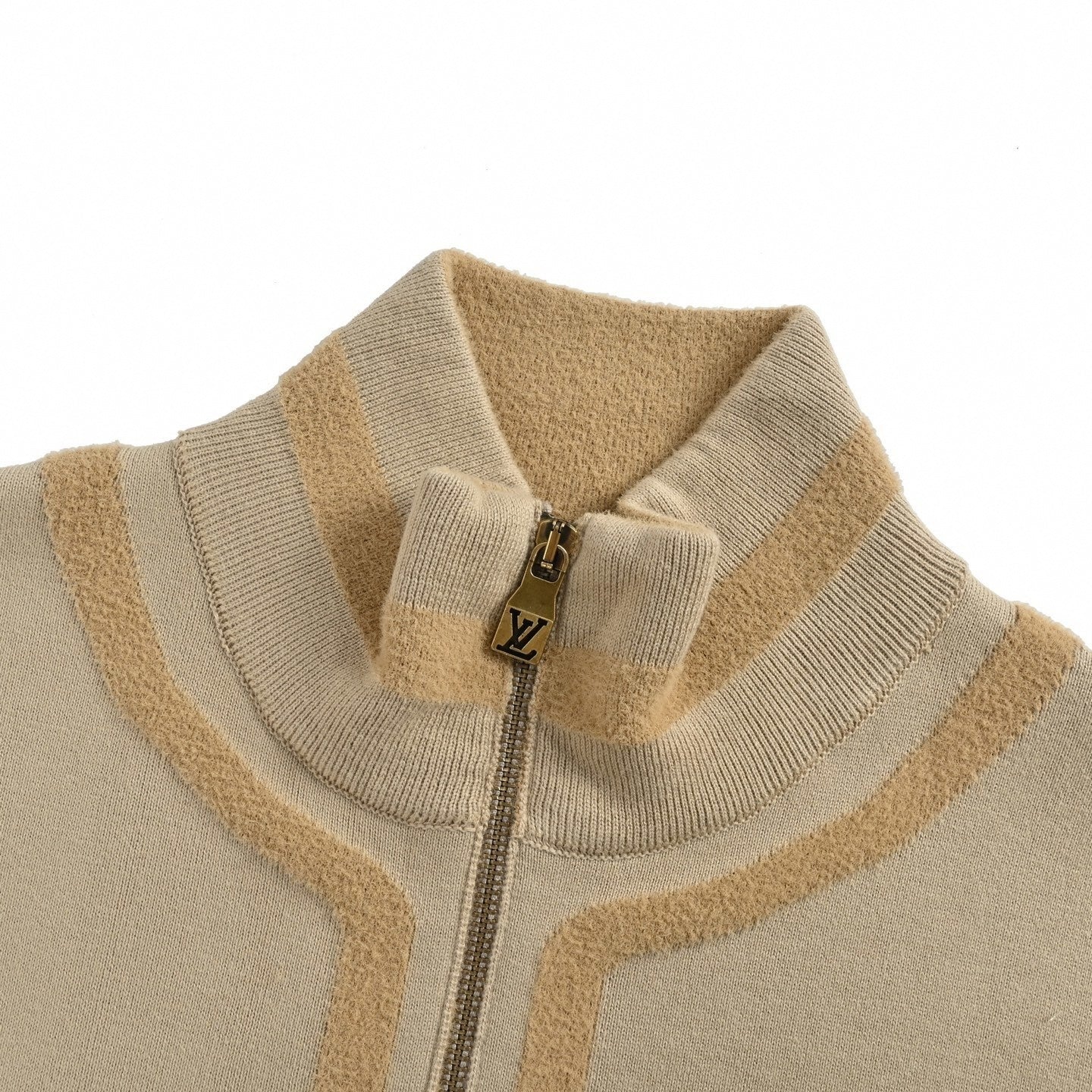 Script Textured Knit Cardigan | Beige