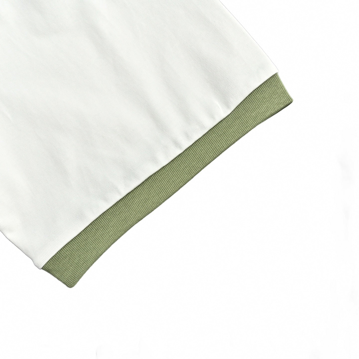 Horseshoe Logo Ringer T-Shirt | White & Olive Green