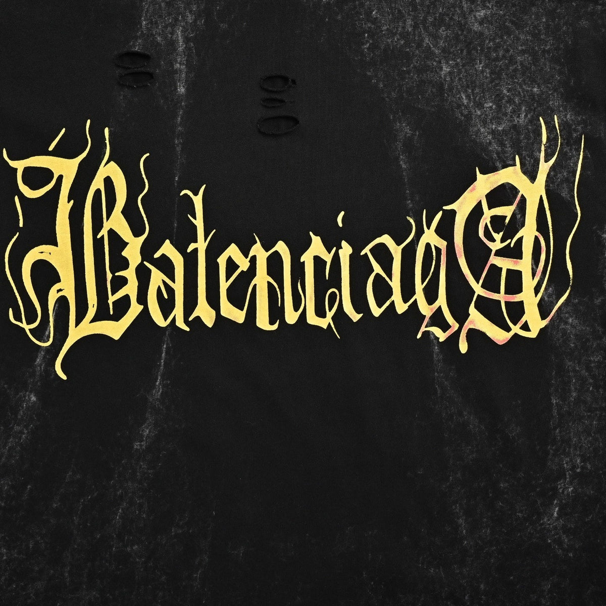 Distressed Gothic Logo 'See Now Buy Now' T-Shirt - Washed Black