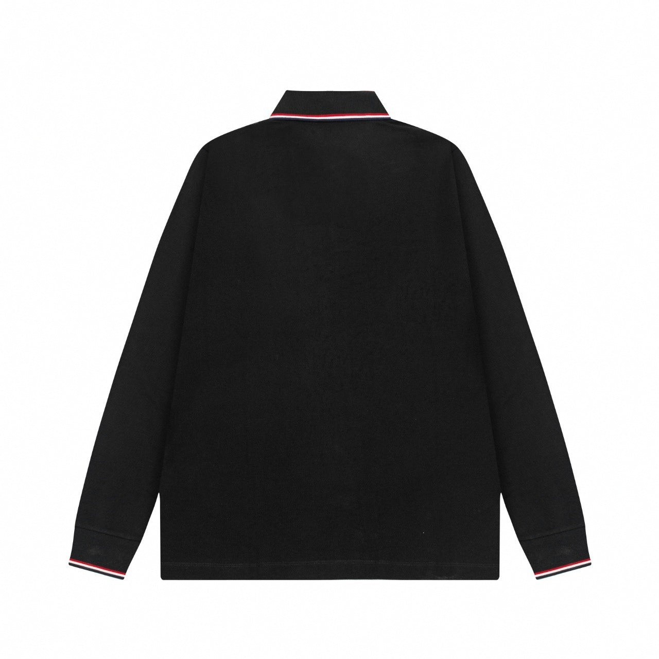 Tri-Color Trim Long-Sleeve Polo