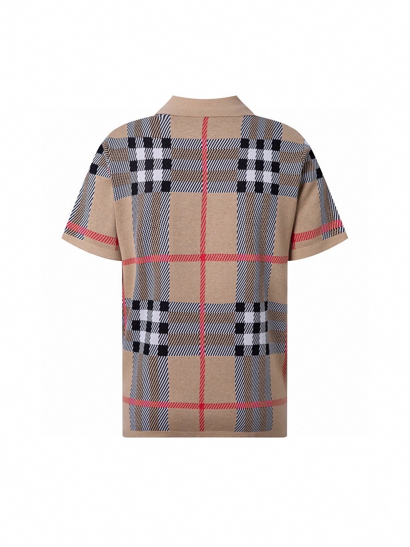 Oversized Check Knit Polo Shirt | Archive Beige