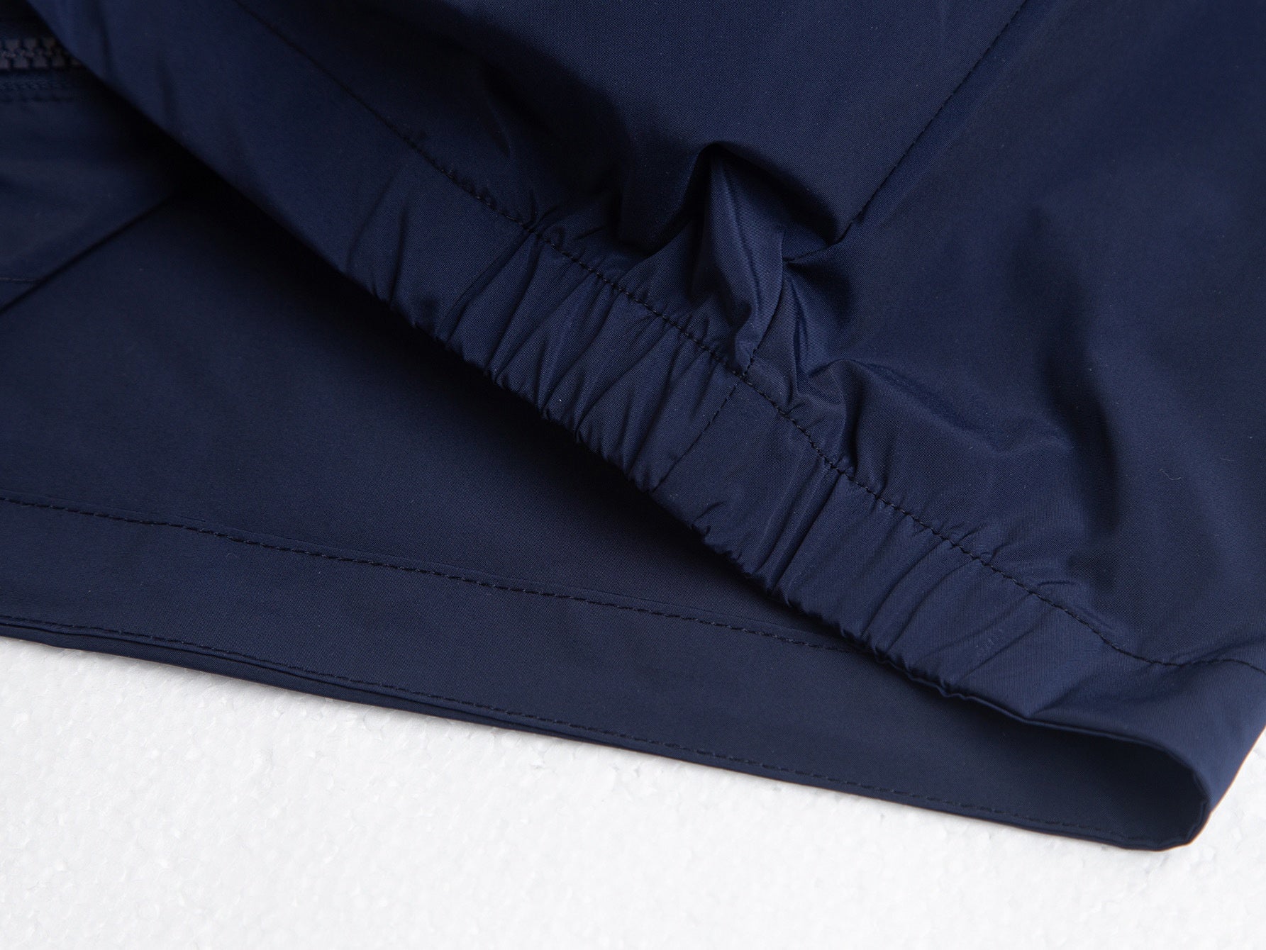 Tri-Color Stripe Hooded Windbreaker | Navy