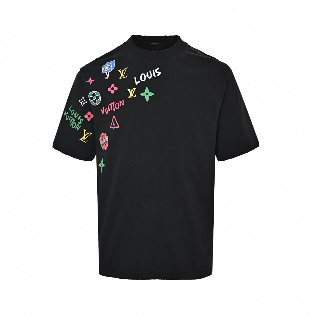 Embroidered Patch T-Shirt - Black