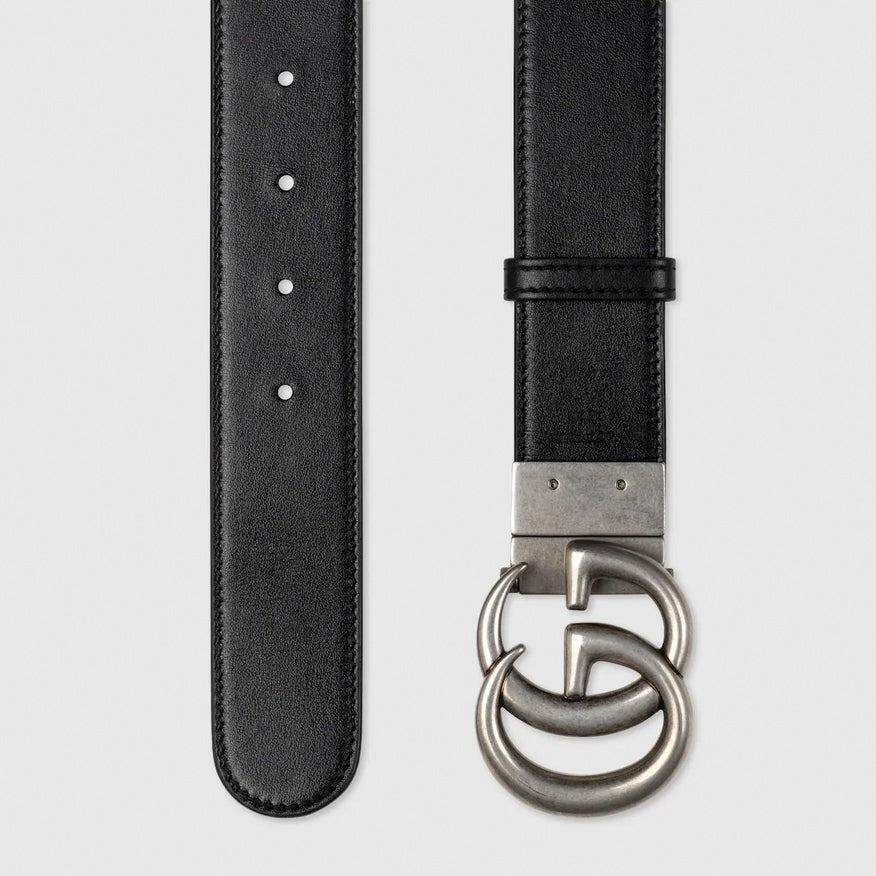 GG Marmont Reversible Belt | GG Supreme & Black Leather