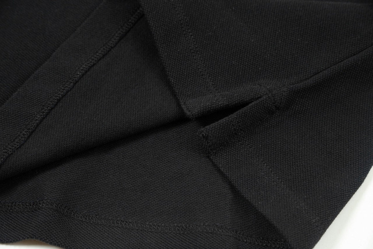 Tri-Color Trim Long-Sleeve Polo