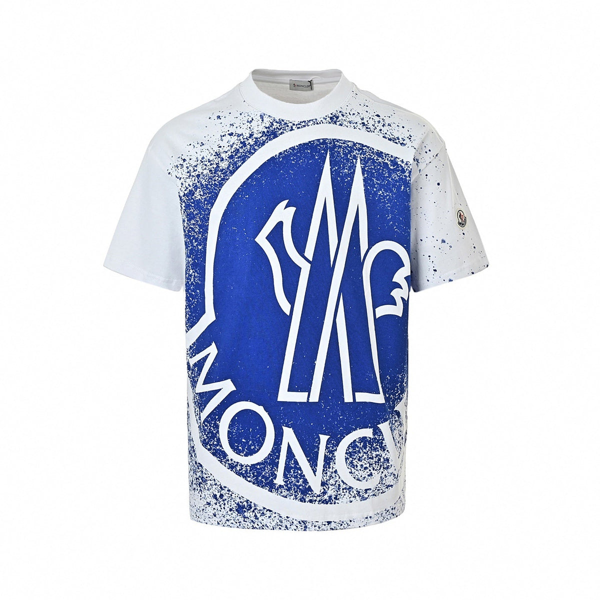 Distressed Splatter Logo T-Shirt | White & Blue