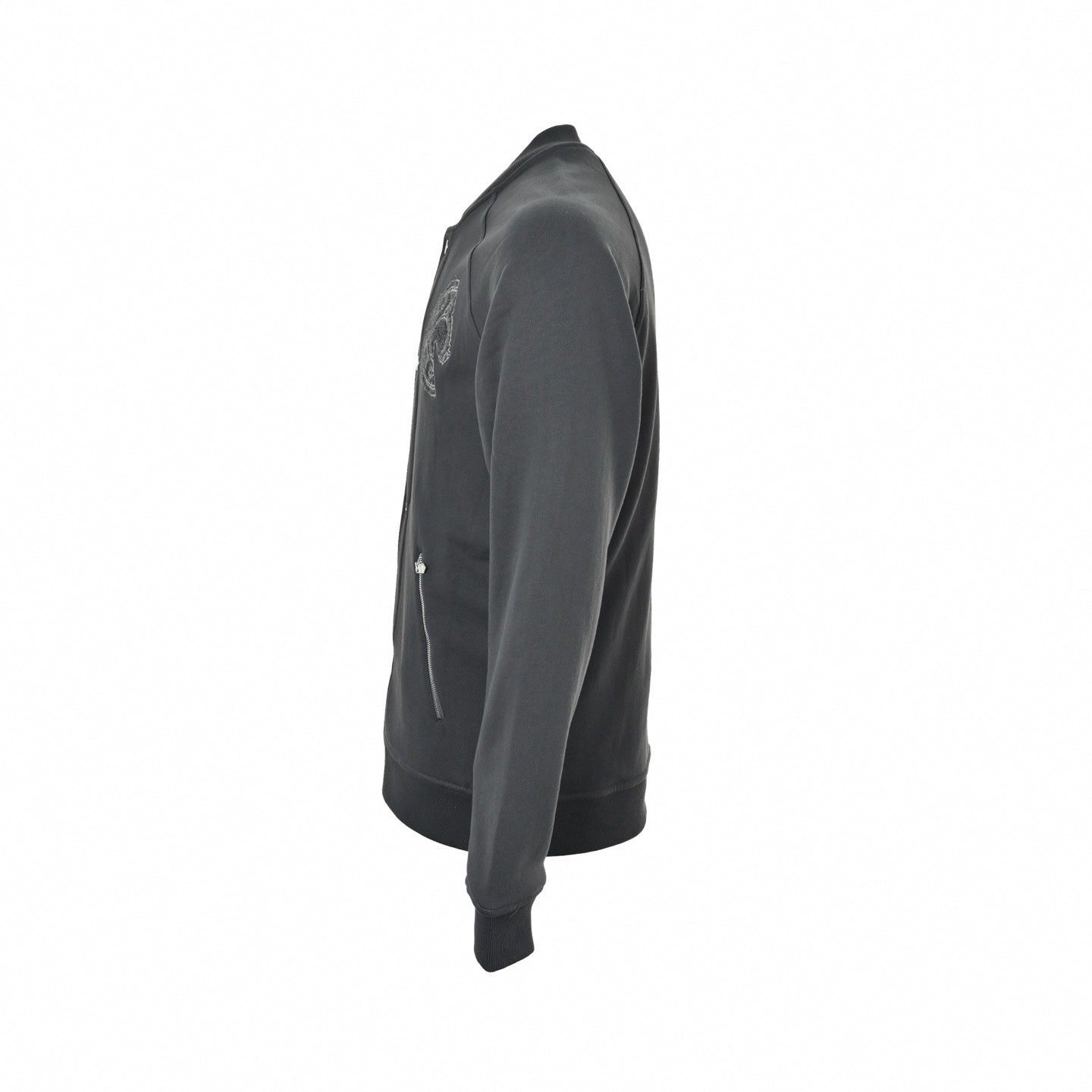 Chenille Horse Patch Varsity Jacket | Dark Grey