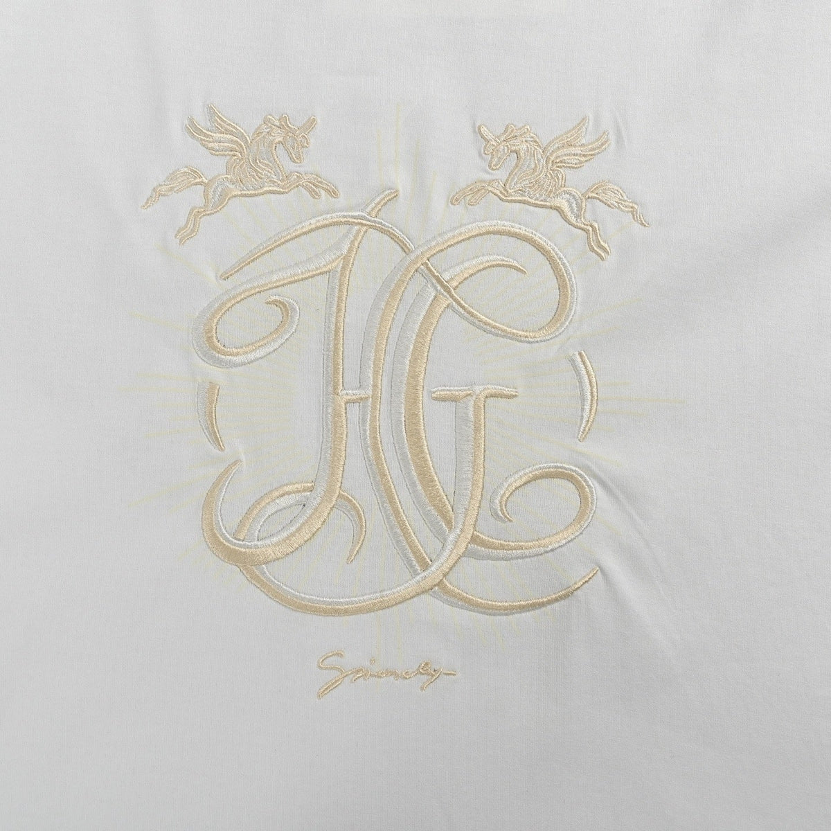 Embroidered Pegasus Crest T-Shirt | White