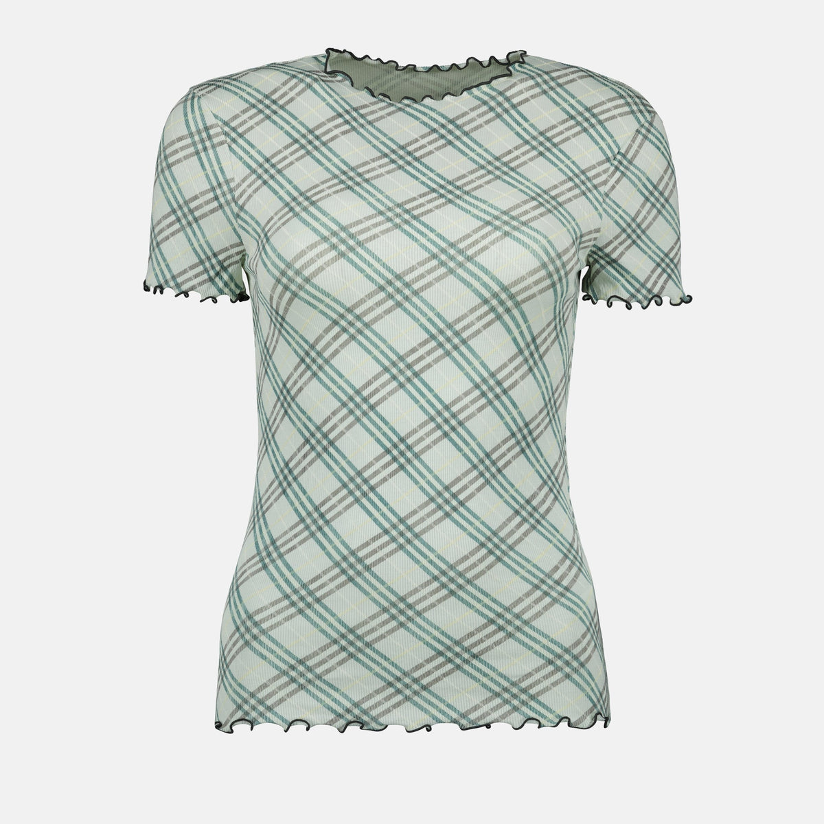 Checked Stretch Top