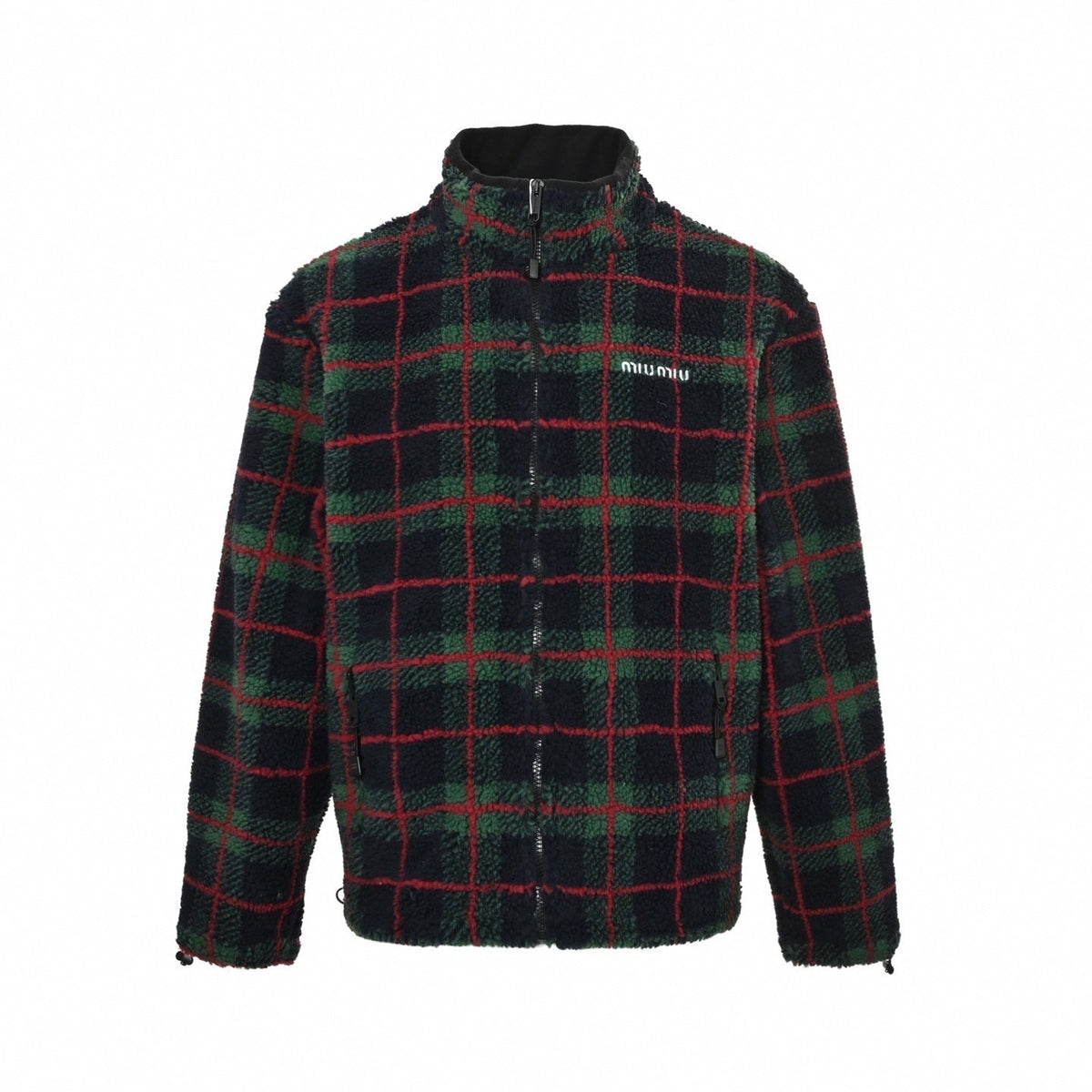 Plaid Fleece Zip-Up Jacket