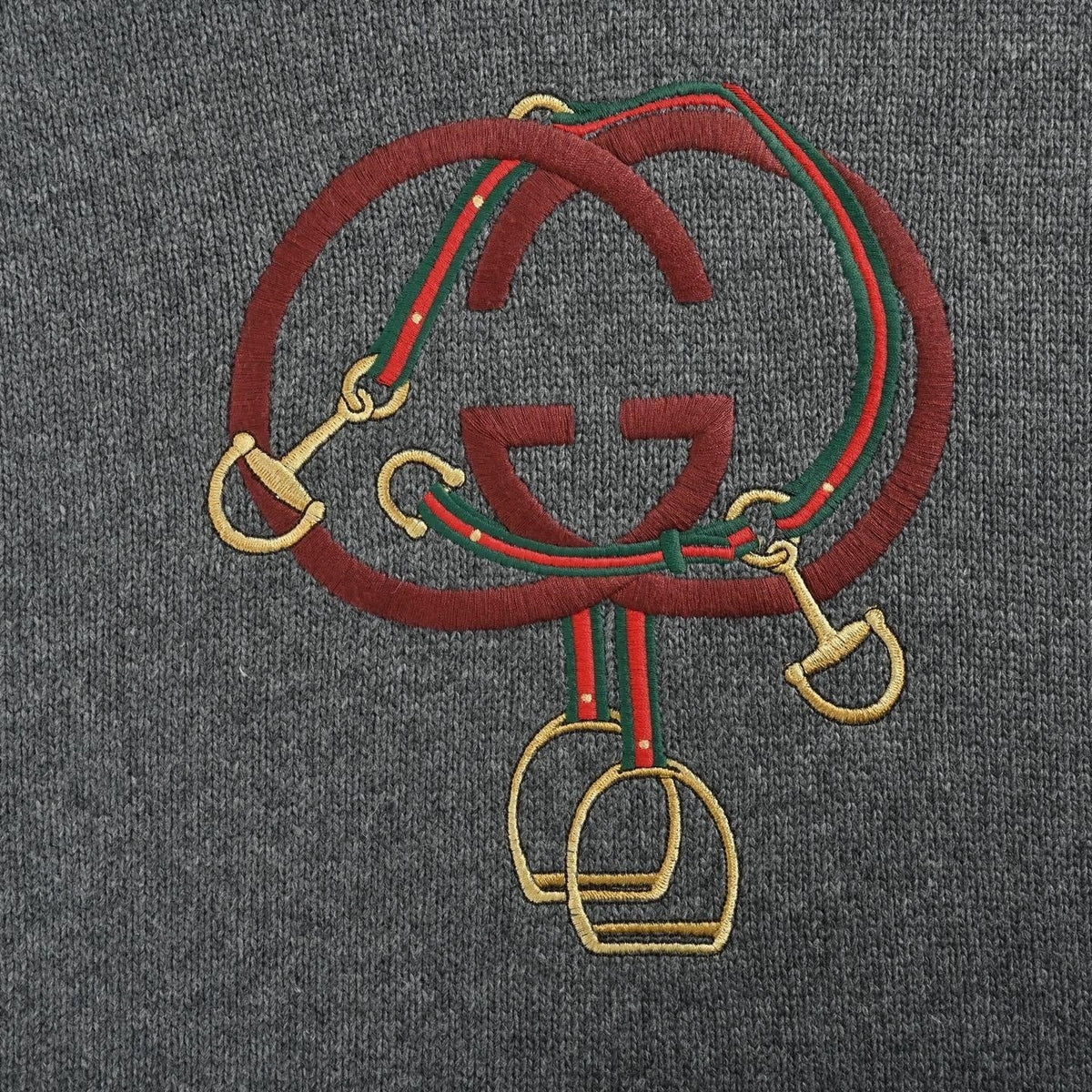 Interlocking G Equestrian Embroidery Cotton Sweater