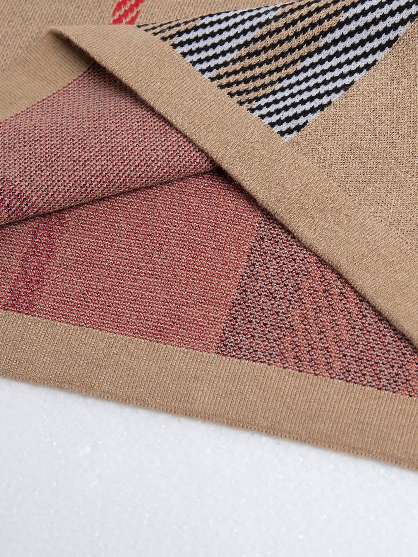 Oversized Check Knit Polo Shirt | Archive Beige