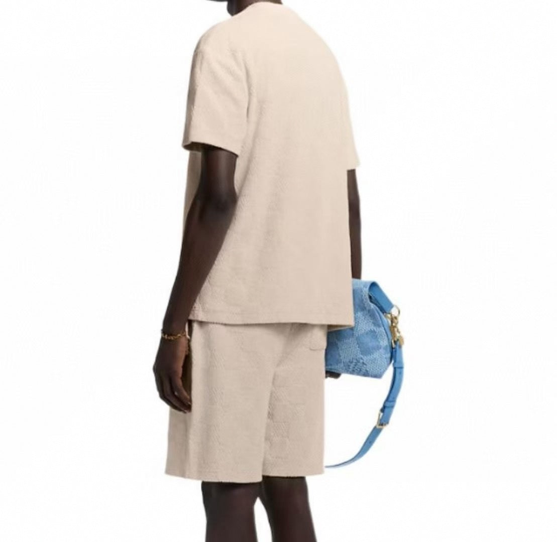 Damier Cotton Toweling Set | Beige