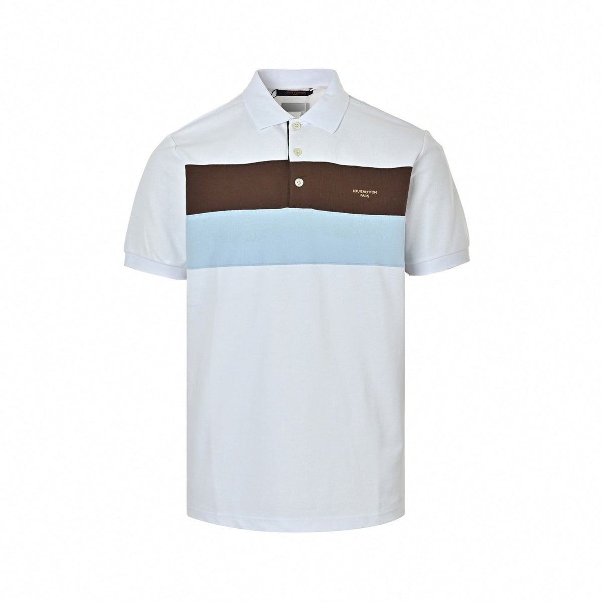 Color-Block Stripe Polo Shirt | White