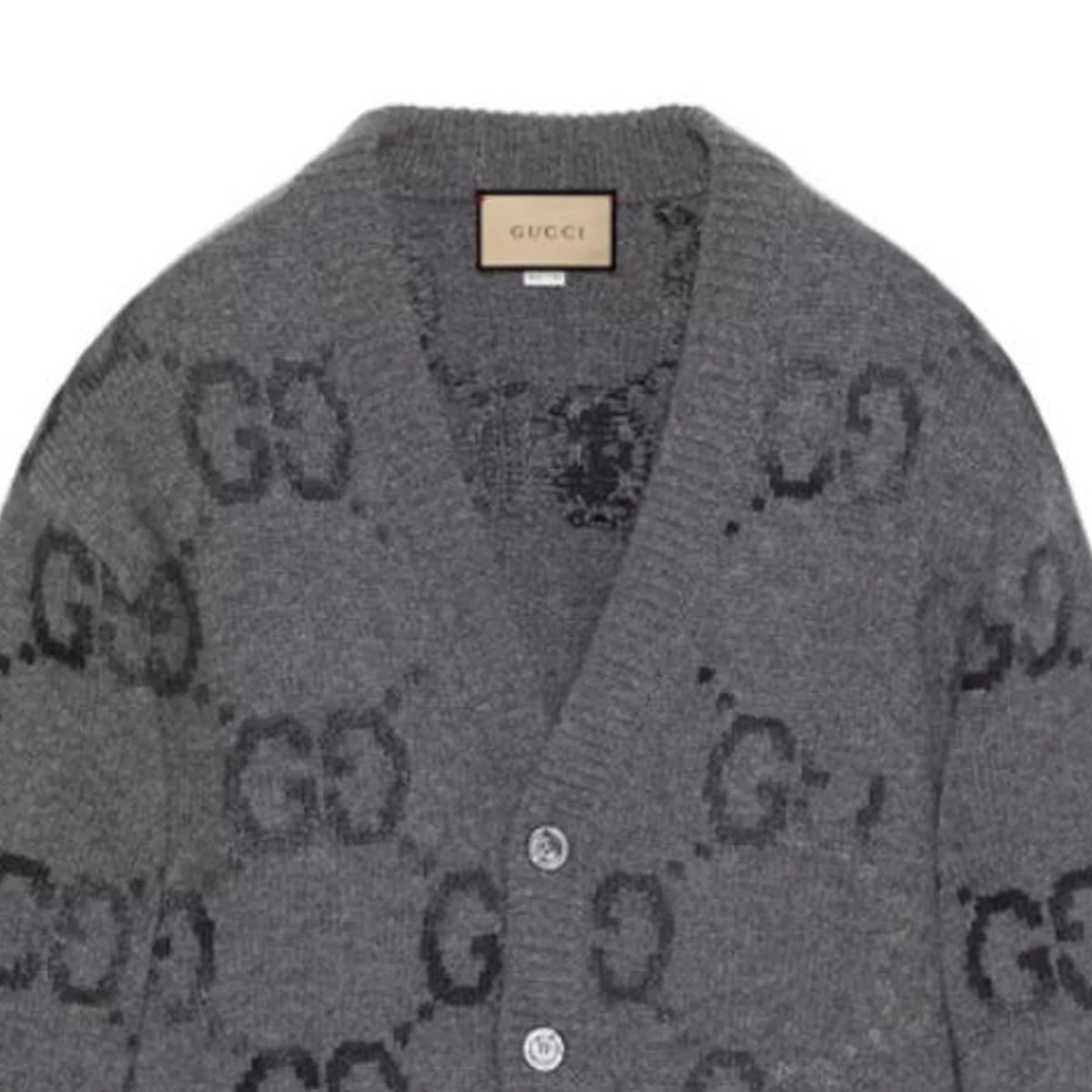 Brushed GG Jacquard Knit Cardigan