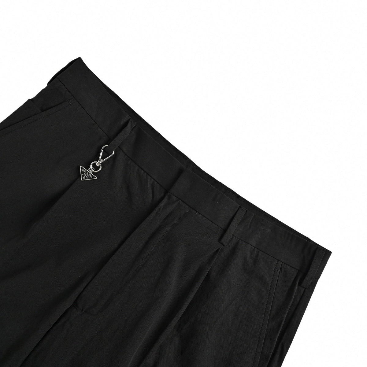 Gabardine Trousers with Triangle Logo | Black