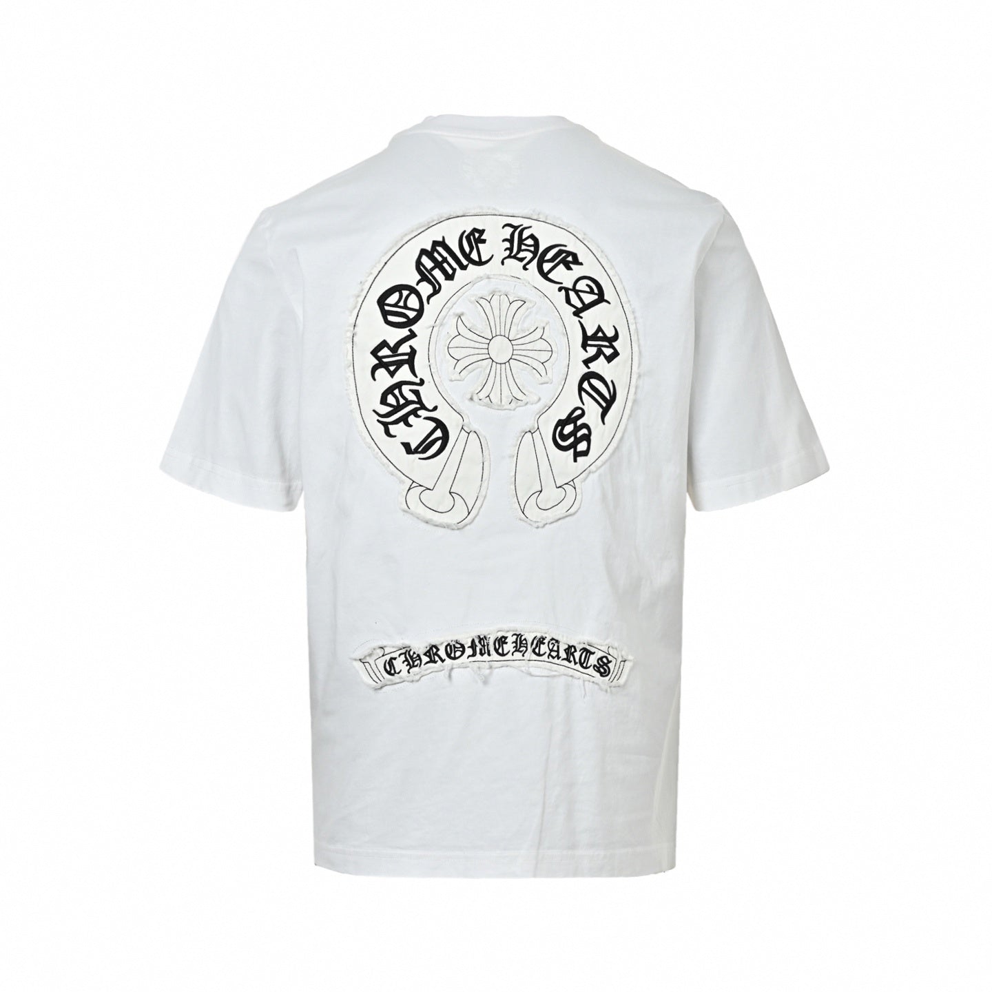 Frayed Appliqué Horseshoe T-Shirt | White