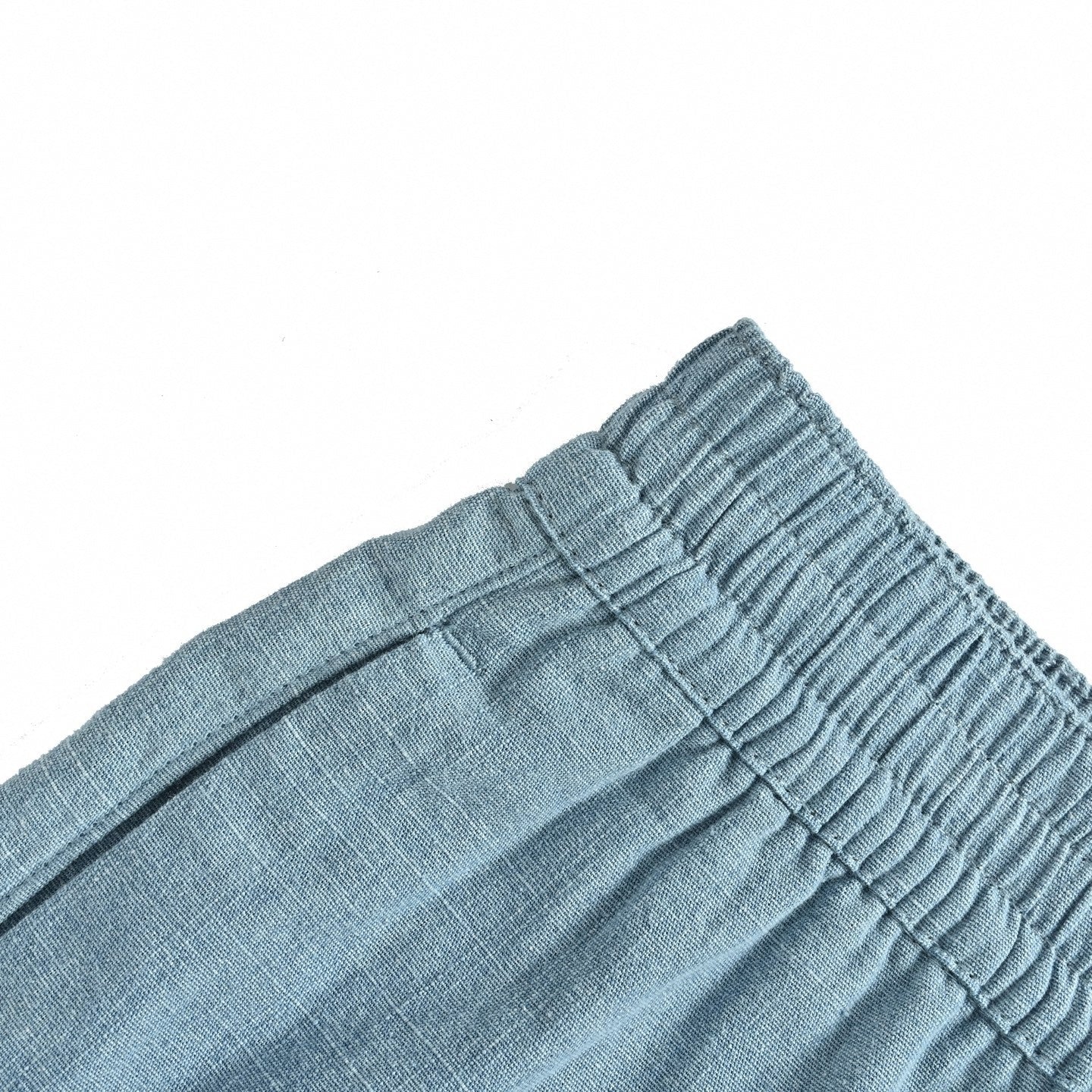 Sketched Embroidery Shorts - Light Blue