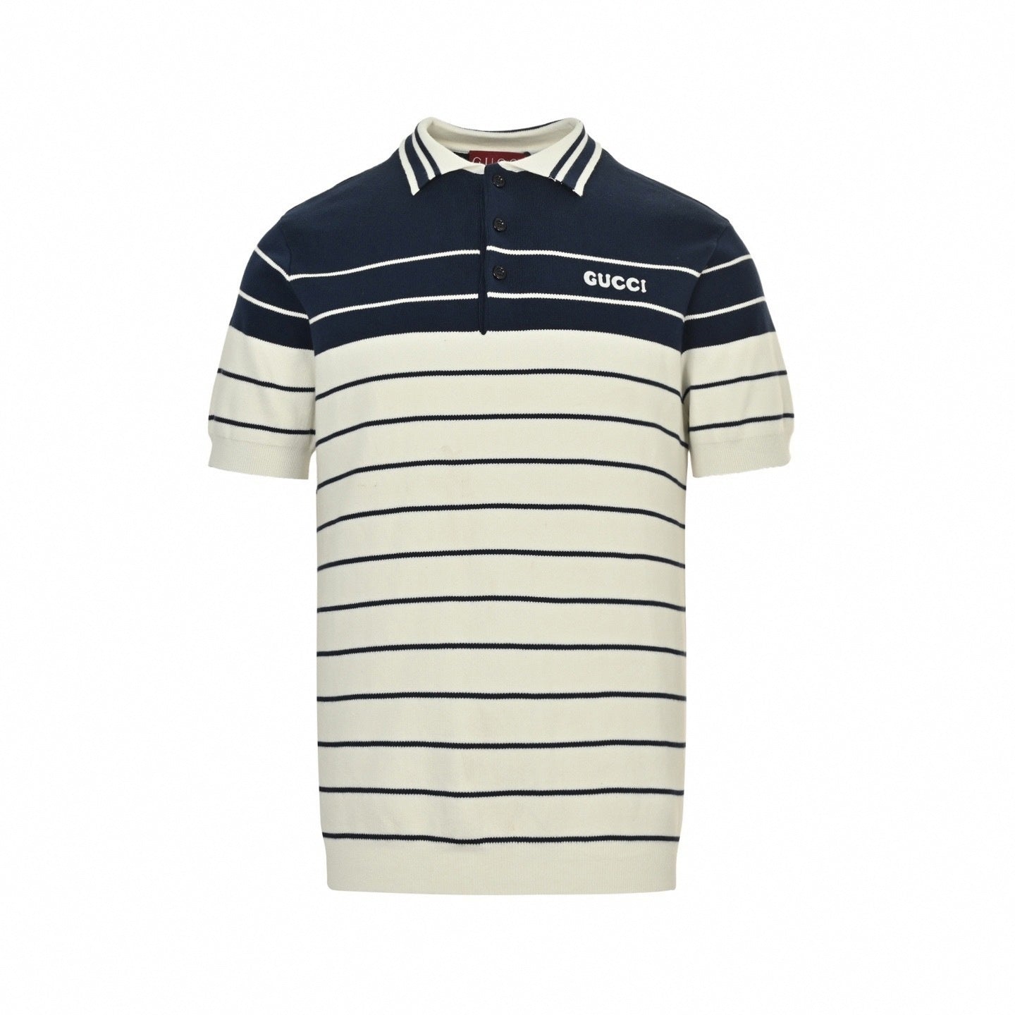 Striped Knit Polo Shirt