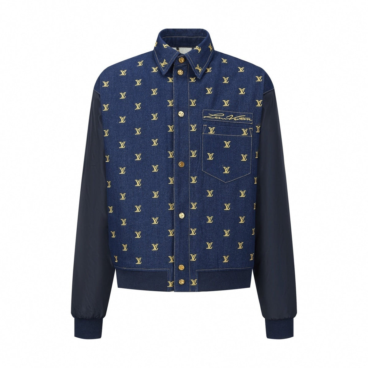 Gold Monogram Denim Jacket | Indigo
