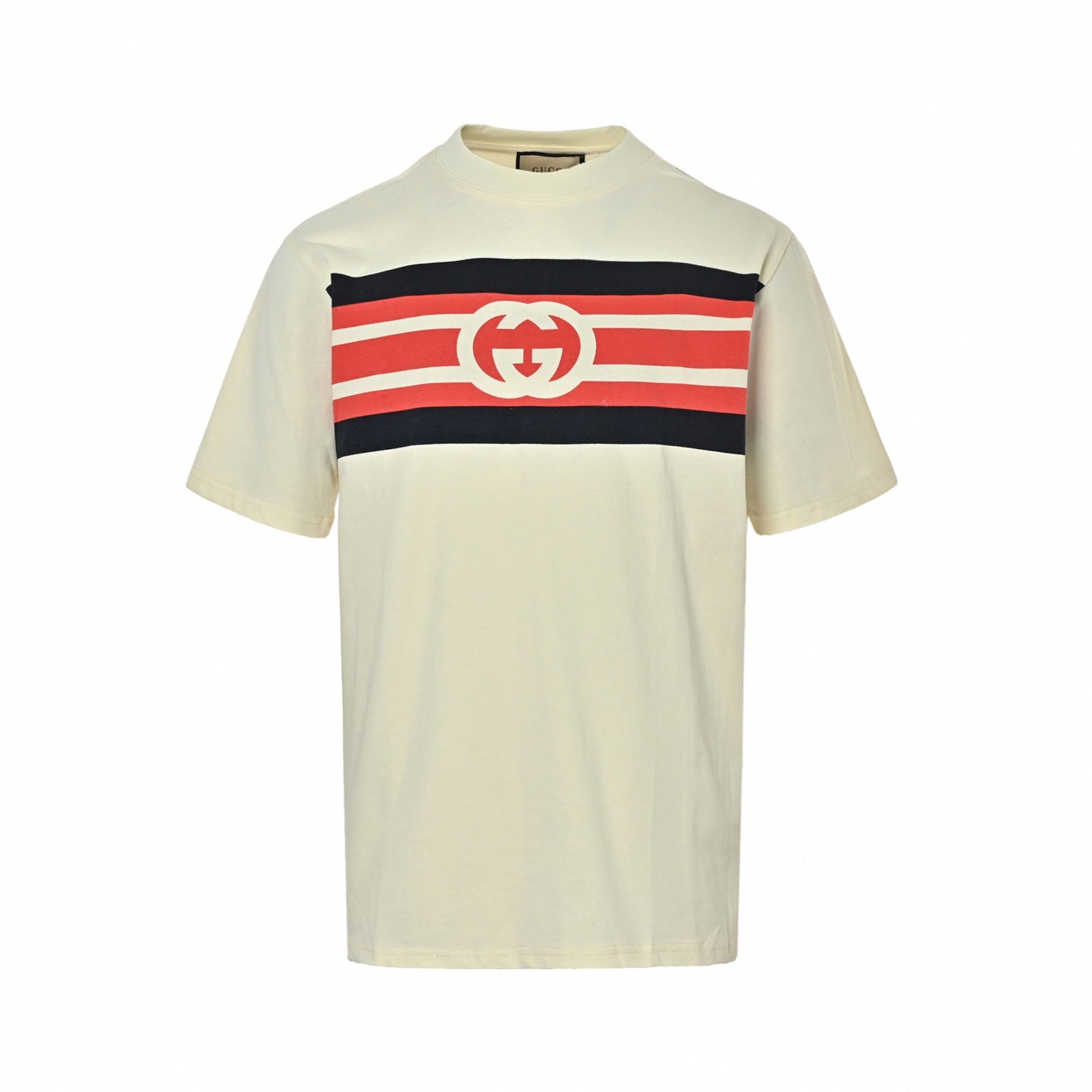 Interlocking G Stripe T-Shirt - Cream