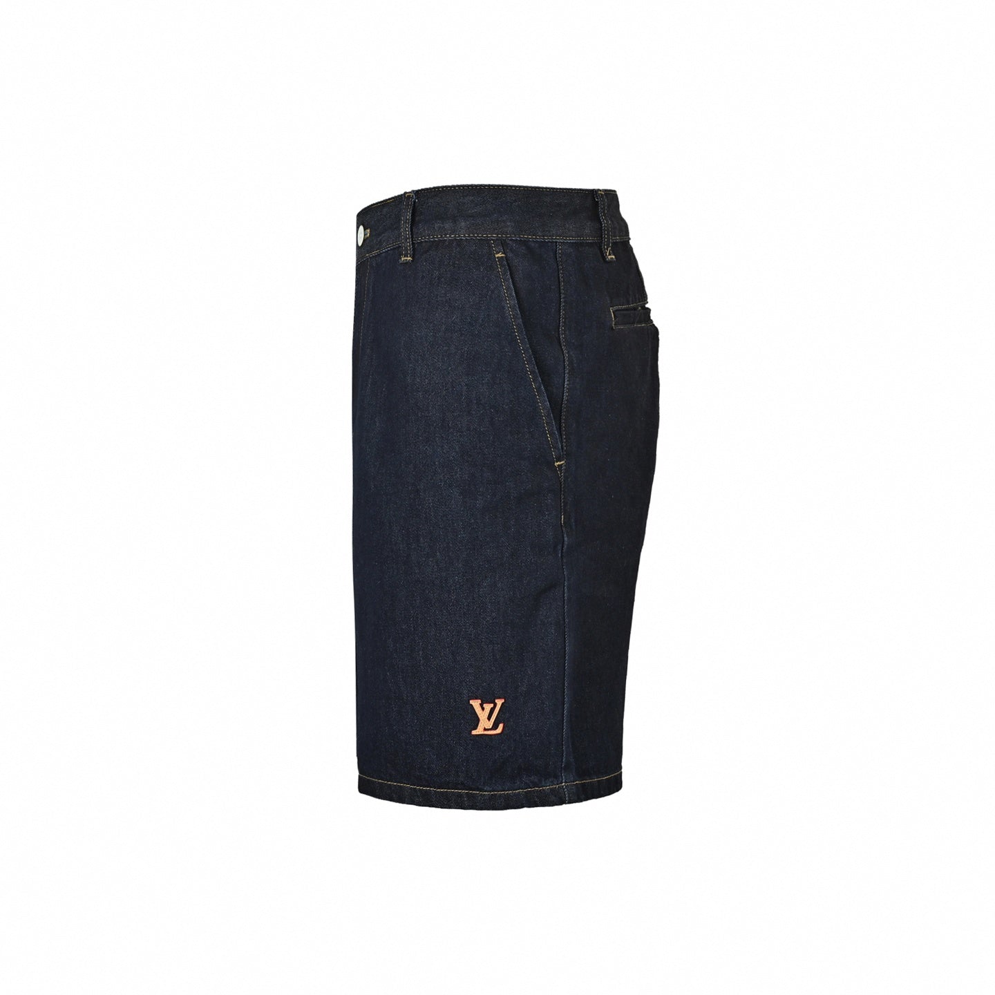 Tailored LV Logo Denim Shorts | Dark Indigo