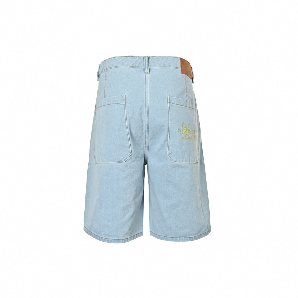 Monogram Flower Rivet Denim Shorts | Light Blue