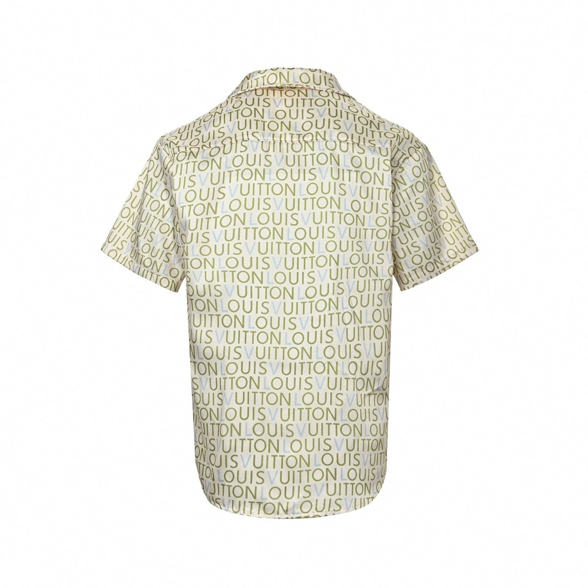 Typographic Print Short-Sleeve Shirt | Cream & Green