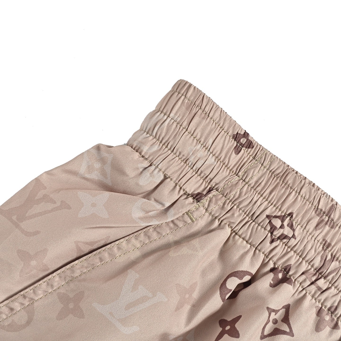 Multi-Tonal Monogram Shorts | Beige