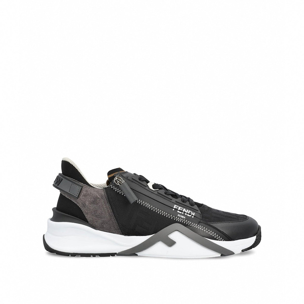 Flow Mixed-Media Sneaker | Black & Grey