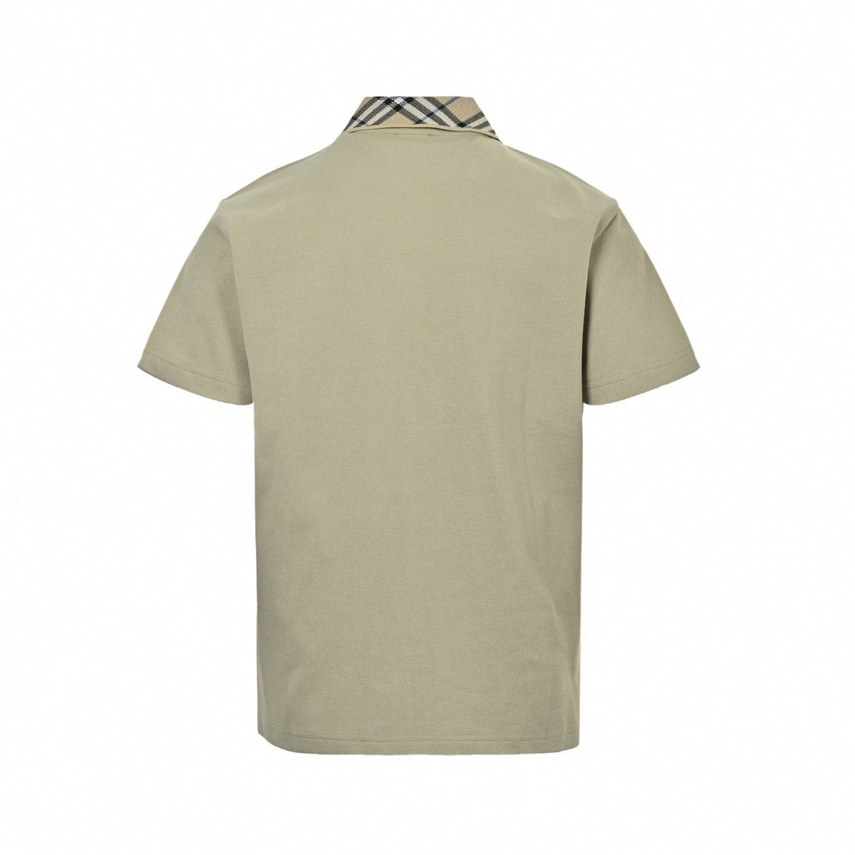 Check Collar Piqué Polo | Sage Green