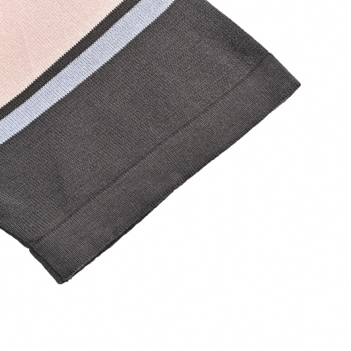 Striped Knit T-Shirt - Charcoal & Pink