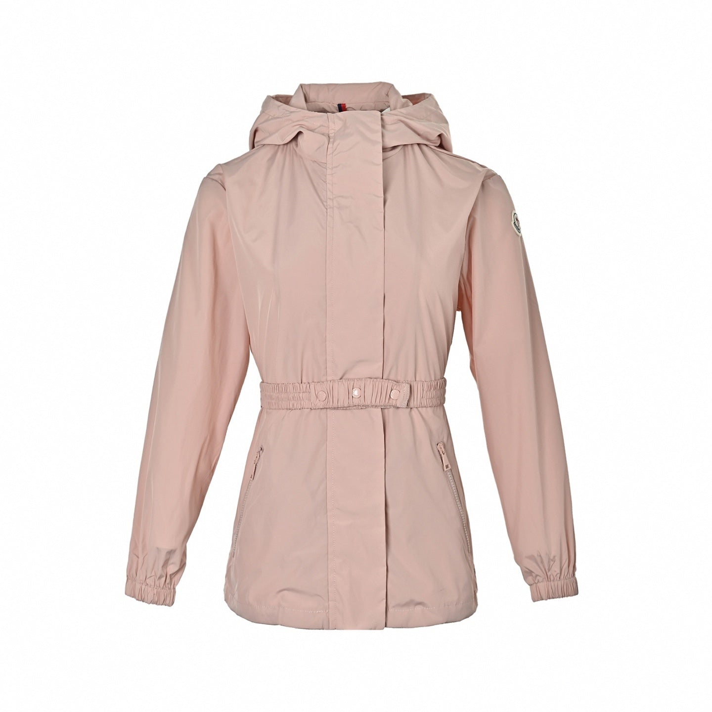 Blush Pink Belted Technical Windbreaker