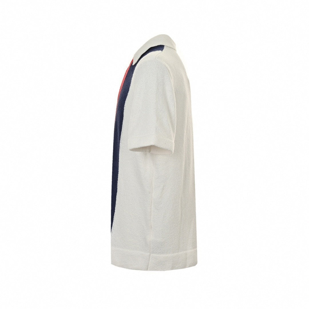 Terry Cloth Vertical Stripe Polo