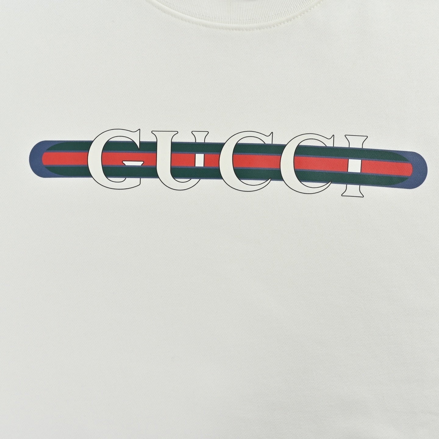 Web Stripe Logo Crewneck Sweatshirt - White