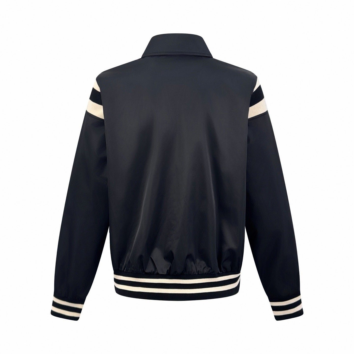 Triomphe Logo Striped Satin Jacket | Black