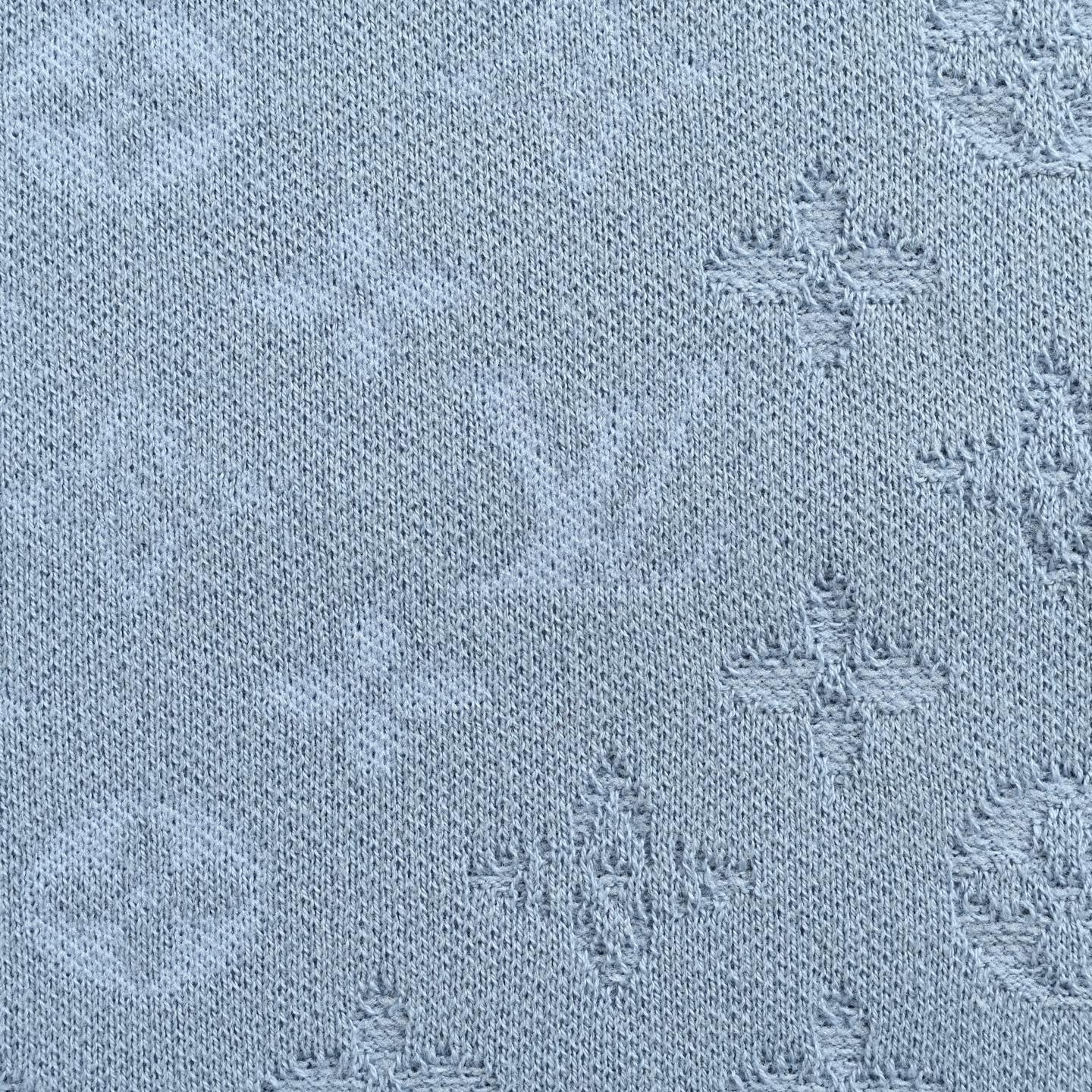 Monogram Jacquard Knit Polo Shirt - Light Blue