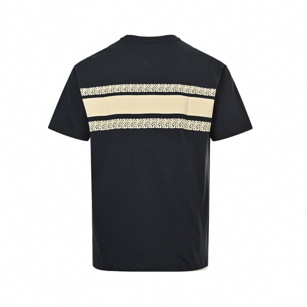 Logo Stripe Cotton Tee | Black