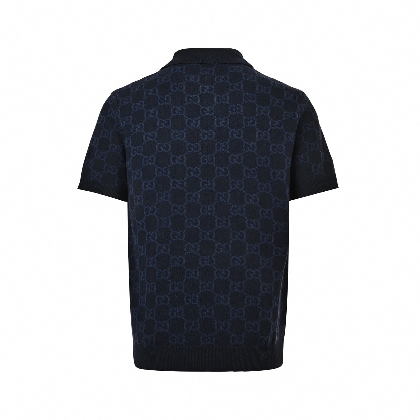 GG Monogram Knit Polo Shirt | Navy