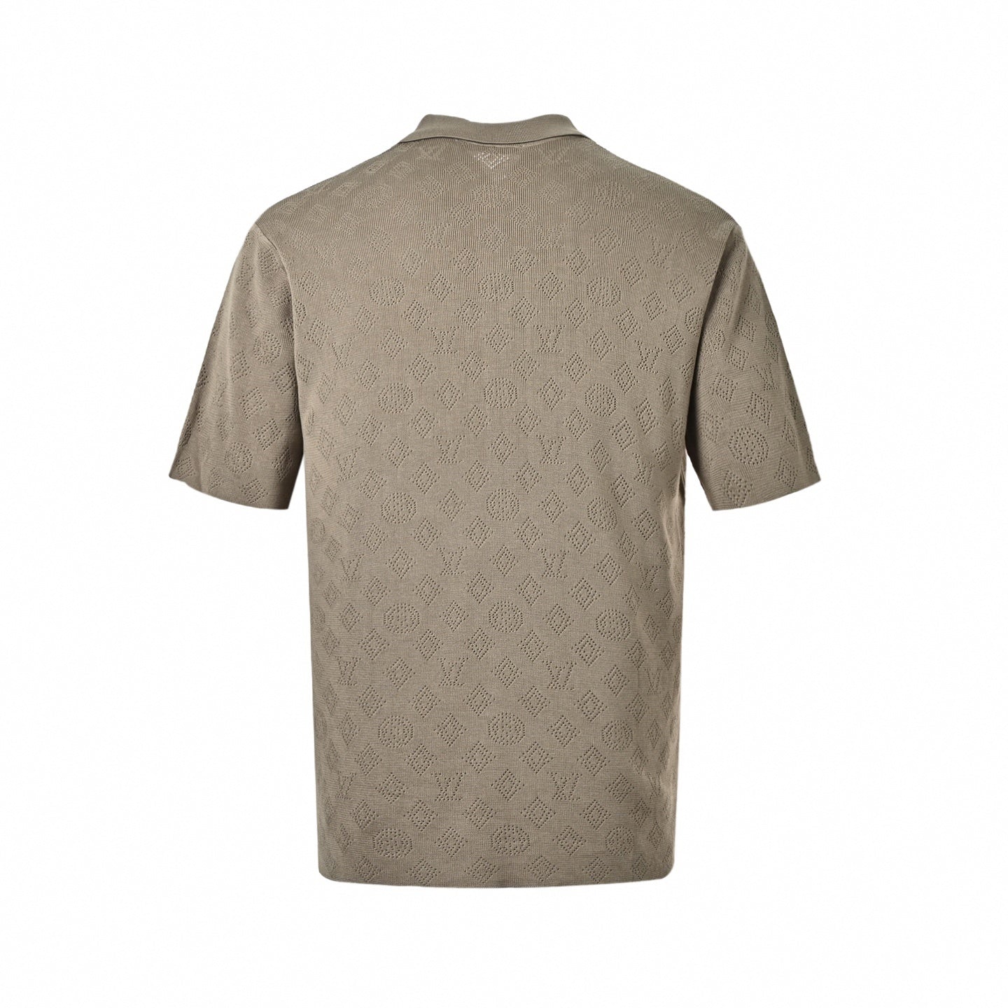 Pointelle Monogram Knit Polo | Taupe