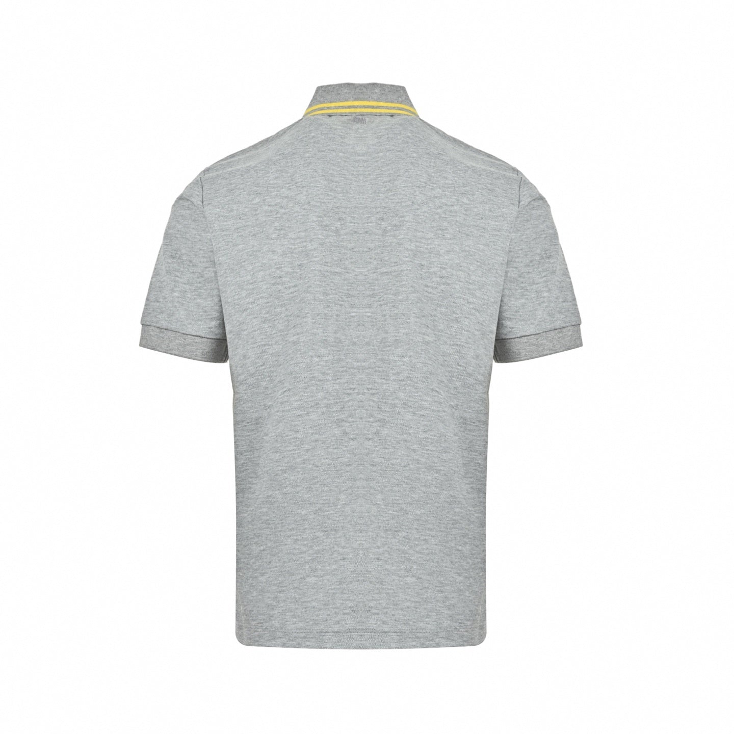 Striped Collar Polo | Heather Grey