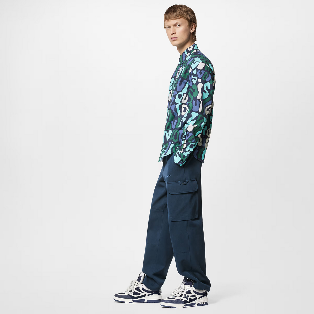 LV Skate Sneaker | Navy & Cream