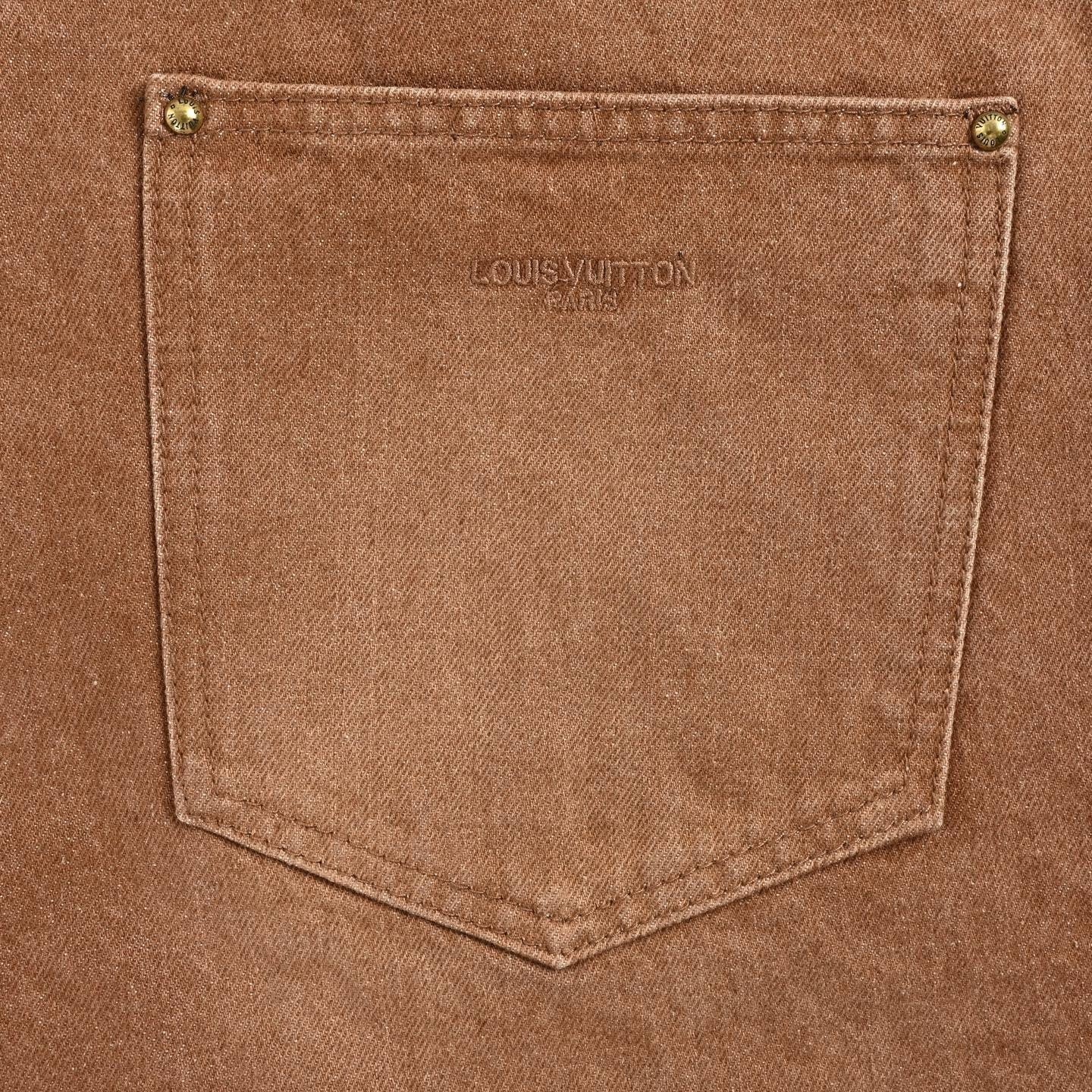 Washed Pleated Denim Shorts | Brown